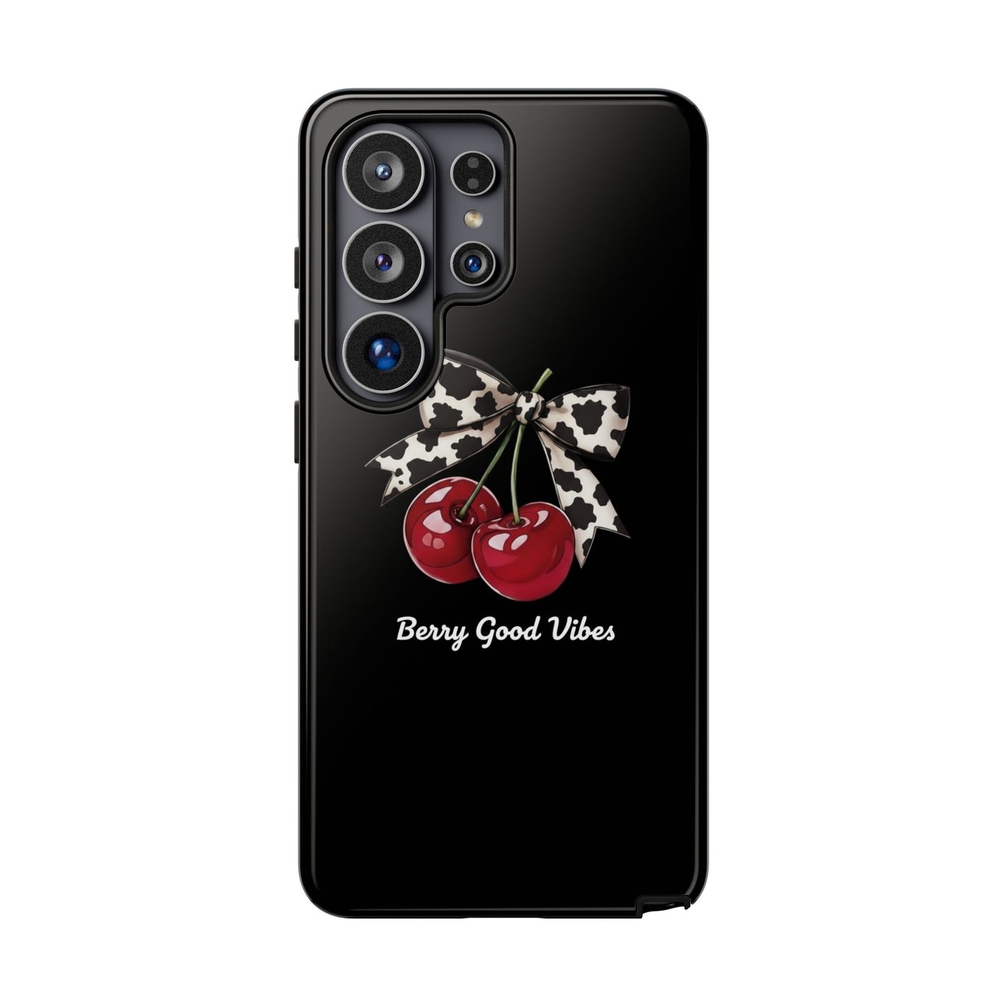 Cherry Cow Print Phone Case | Coquette Bow Aesthetic iPhone & Samsung Tough Case