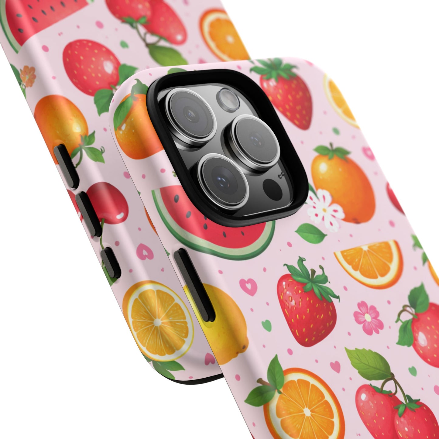 Fruit Phone Case – Tough Shockproof, Strawberry Cherry Citrus Summer Design for Iphone, Samsung Galaxy and Pixel