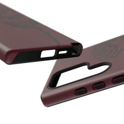 Black Rose Burgundy iPhone Case | Dark Aesthetic Shockproof Protective Cover