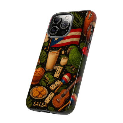 Puerto Rican Culture Phone Case | Boricua Icons Caribbean Aesthetic Tough Protective Case