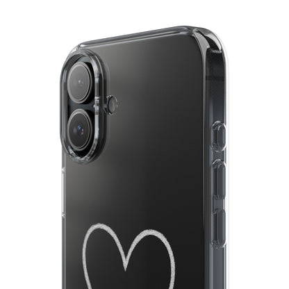 Minimal Hand-Drawn Heart Clear Phone Case | Aesthetic Clear Protective Case