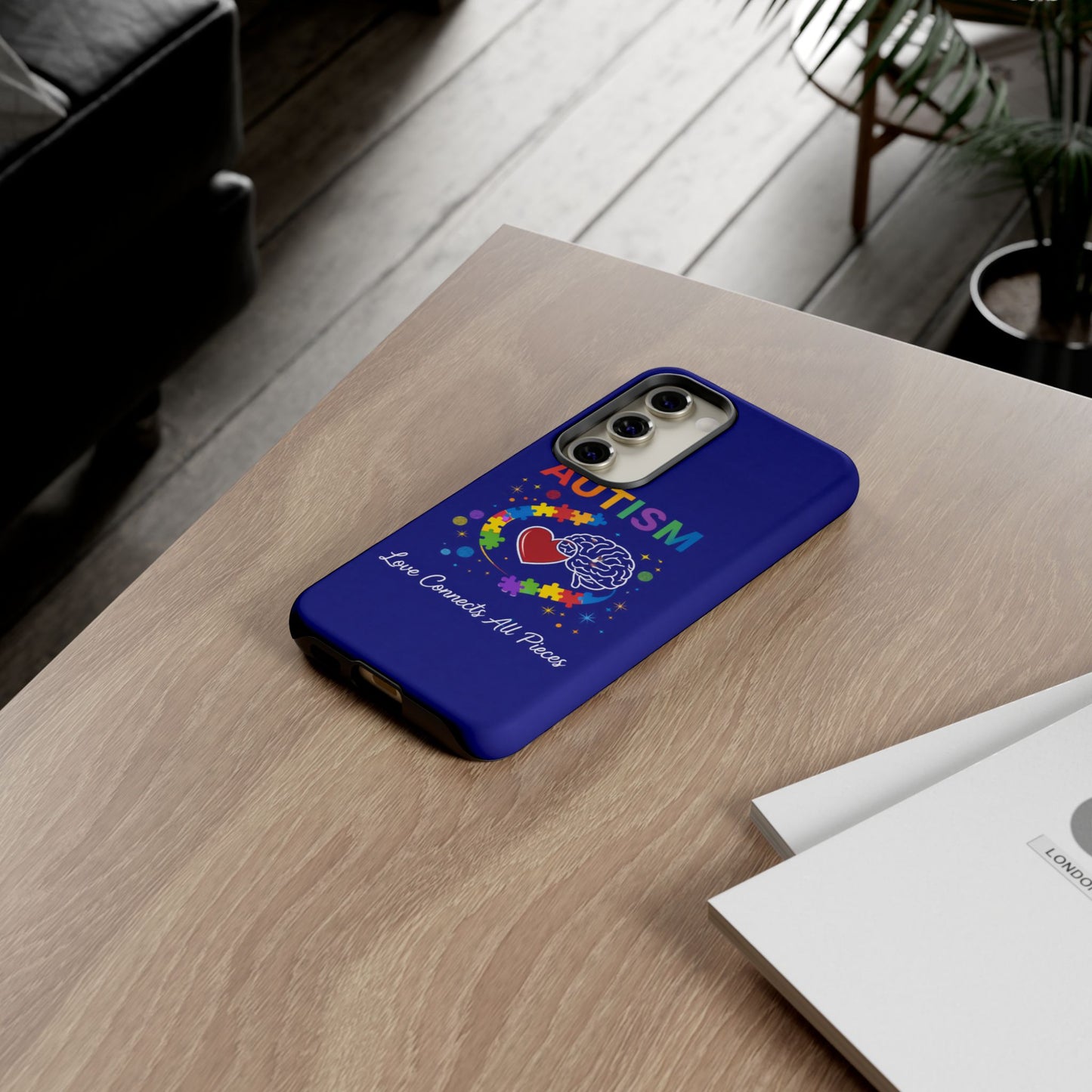Autism Awareness Tough Case – "Love Connects All Pieces" Phone Case for Iphone, Samsung Galaxy and Pixel