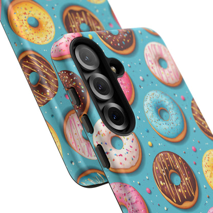 Cute Donut Pattern Phone Case – Colorful Sprinkles Dessert Design for Iphone, Samsung Galaxy and Pixel