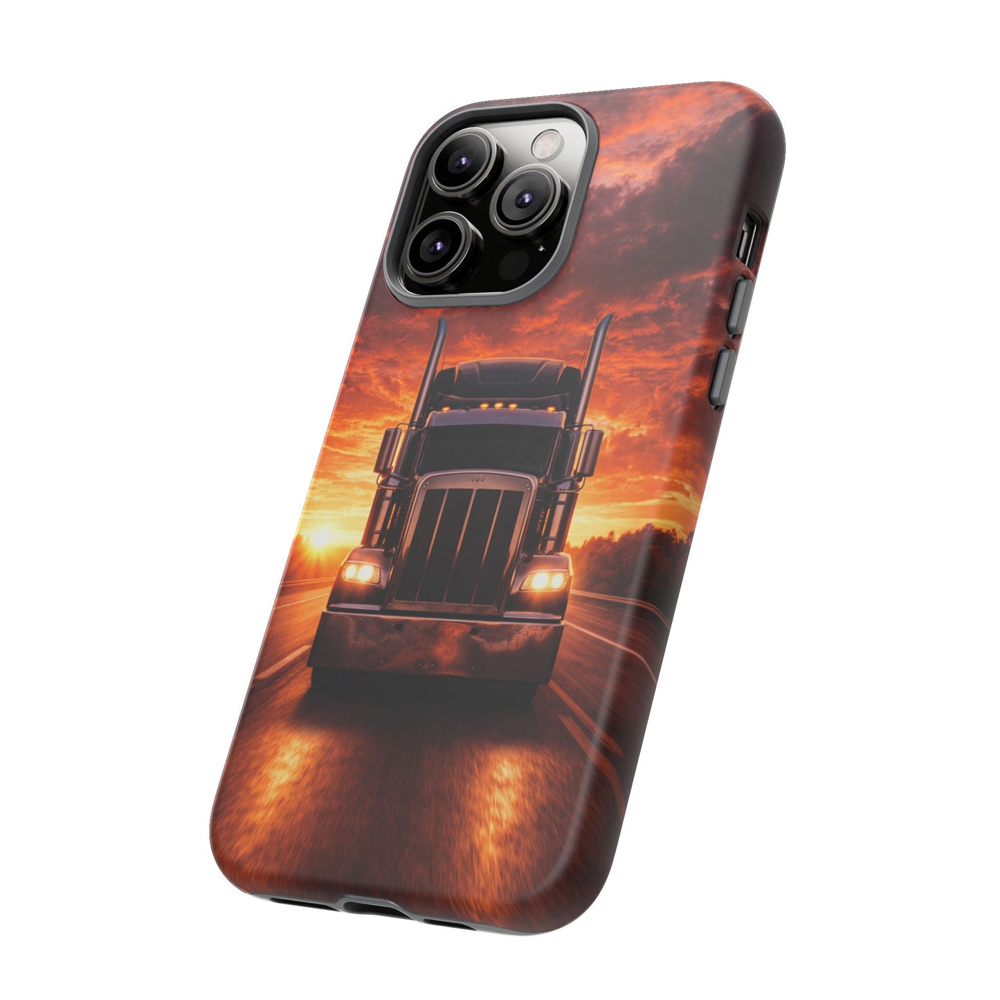 Big Rig Truck Phone Case Sunset Highway Semi Truck iPhone Samsung Cover
