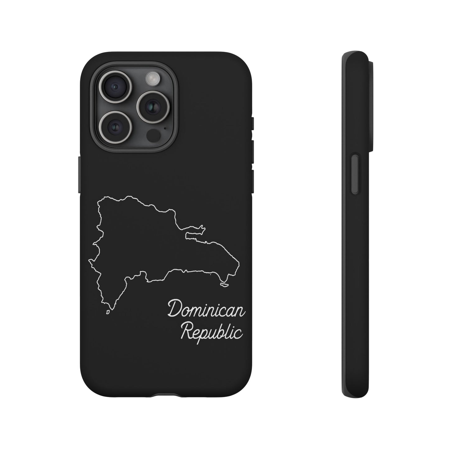 Dominican Republic Outline Phone Case – Minimal Country Map Tough Case (iPhone, Samsung, Pixel)