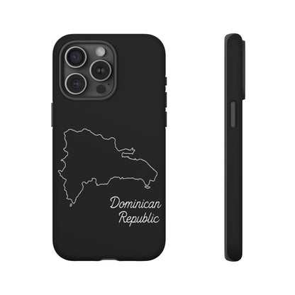Dominican Republic Outline Phone Case – Minimal Country Map Tough Case (iPhone, Samsung, Pixel)
