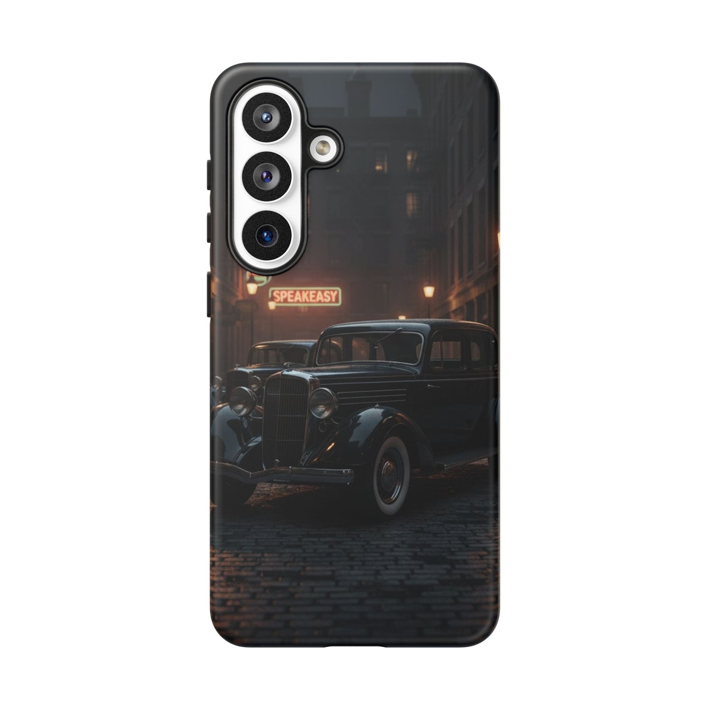 Vintage Classic Car Phone Case | Retro Noir Aesthetic | 1930s Street Scene Tough Case for iPhone & Samsung