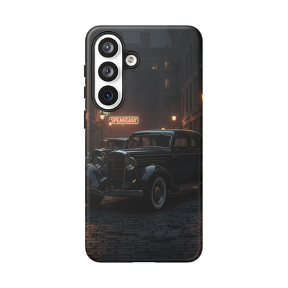Vintage Classic Car Phone Case | Retro Noir Aesthetic | 1930s Street Scene Tough Case for iPhone & Samsung