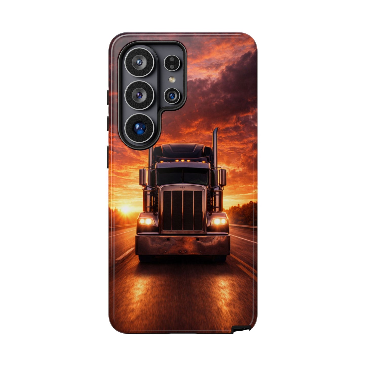 Big Rig Truck Phone Case Sunset Highway Semi Truck iPhone Samsung Cover