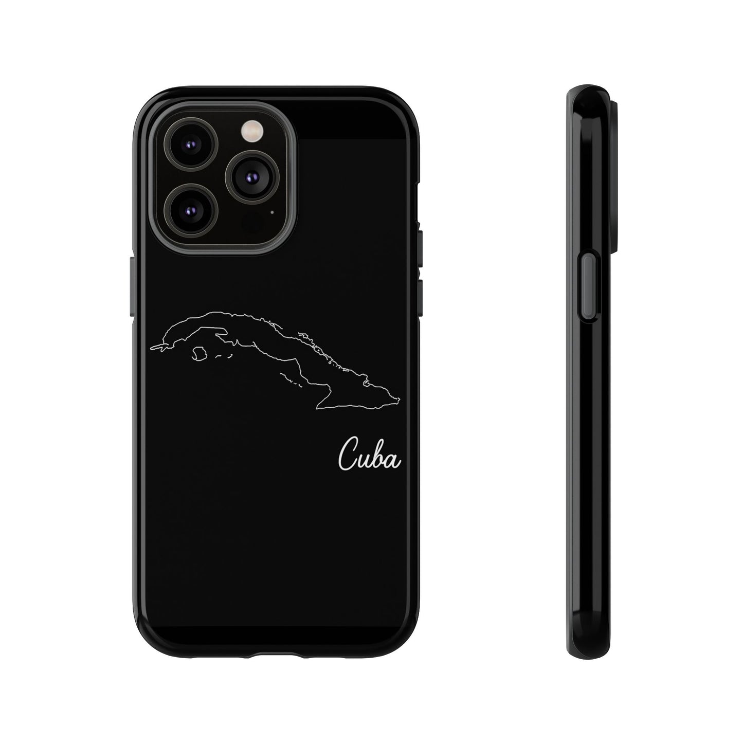Cuba Outline Phone Case – Minimal Country Map Tough Case (iPhone, Samsung, Pixel)
