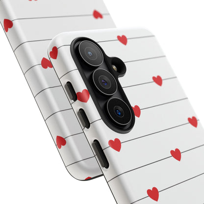 Red Heart Stripe iPhone Case | Tough Shockproof Love Aesthetic Cover