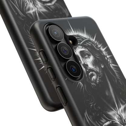 Jesus Sacred Heart Phone Case Black White Christian Faith Aesthetic