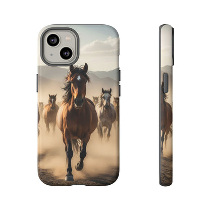 Running Horses Phone Case | Wild Mustang Herd Tough Protective Cover