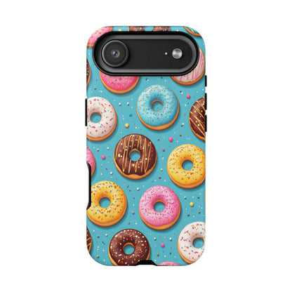 Cute Donut Pattern Phone Case – Colorful Sprinkles Dessert Design for Iphone, Samsung Galaxy and Pixel