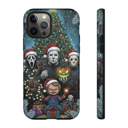 Christmas Horror Phone Case – Festive Slasher Collage Tough Case (iPhone, Samsung, Pixel)