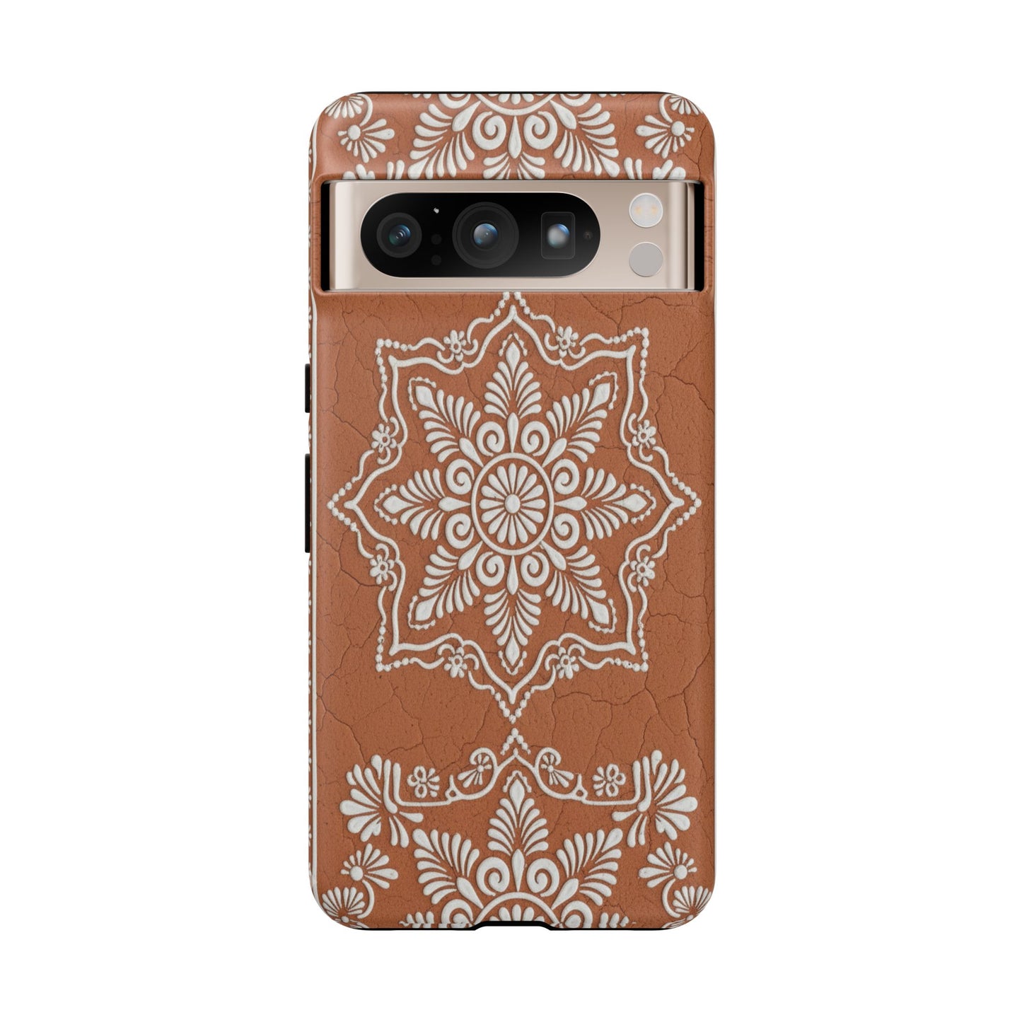 Talavera Terracotta Phone Case | Mexican Floral Pattern iPhone & Samsung Tough Case | Boho Clay Aesthetic Cover