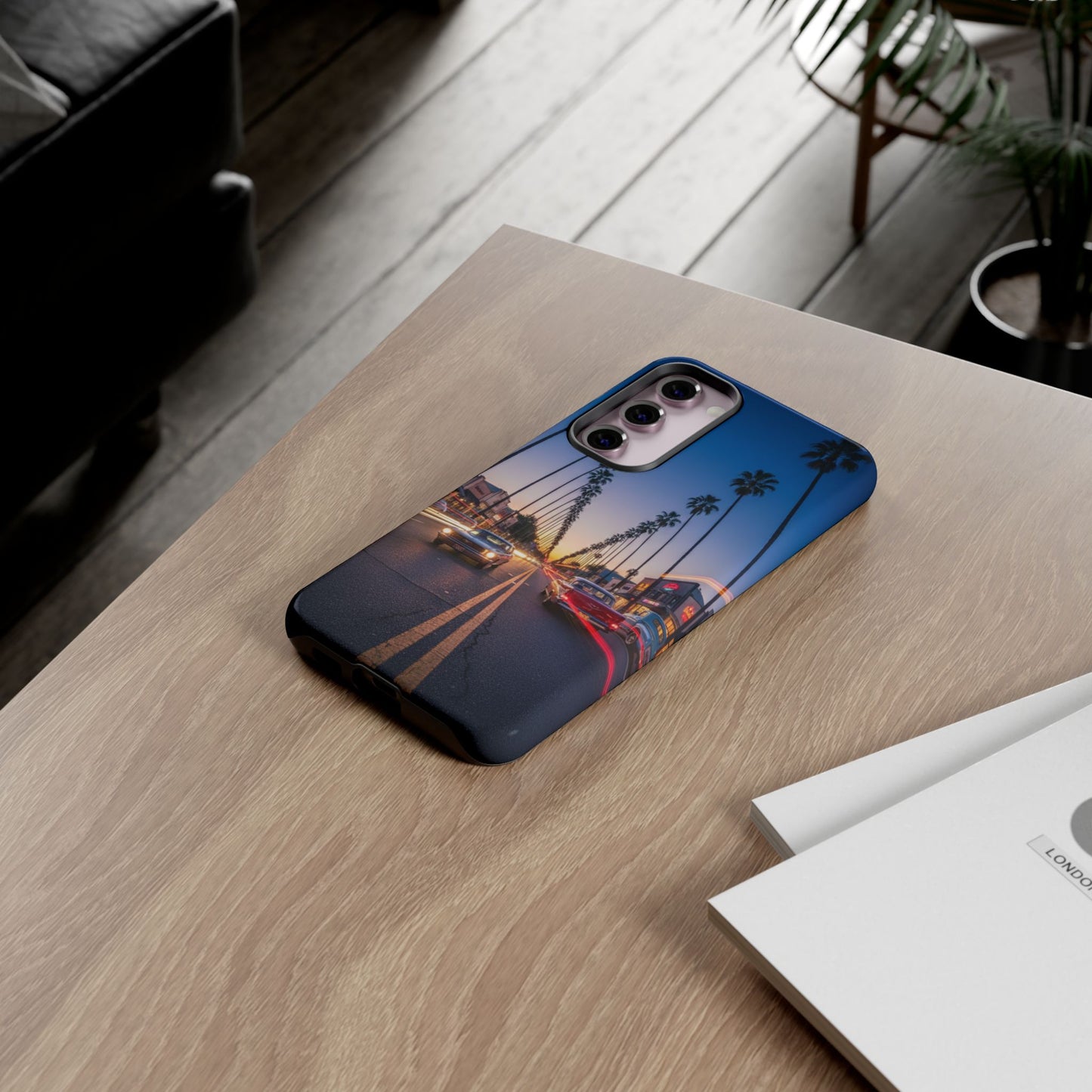 LA Sunset Boulevard Phone Case | Palm Tree Sunset Aesthetic | City Night Tough Case