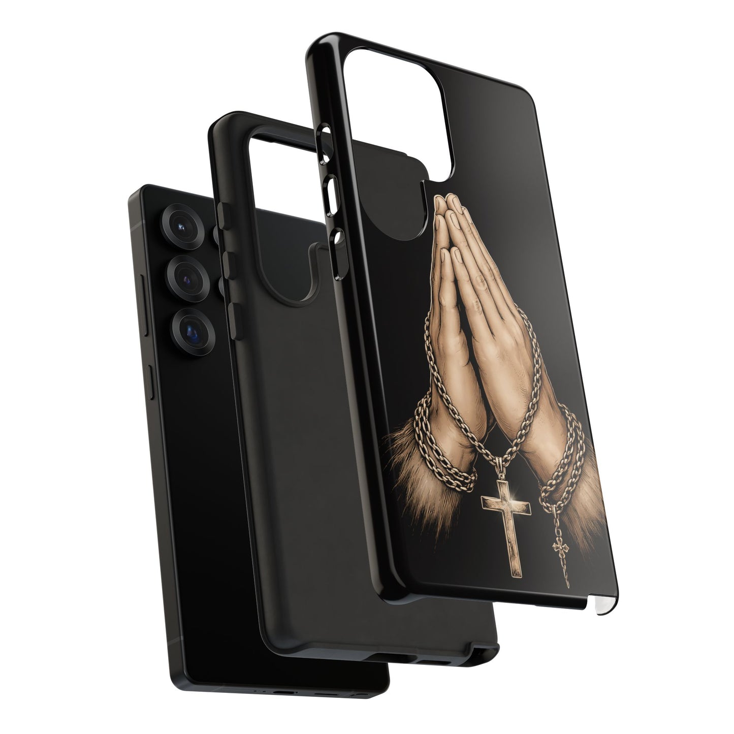 Praying Hands Cross Phone Case – Christian Faith Scripture Cover