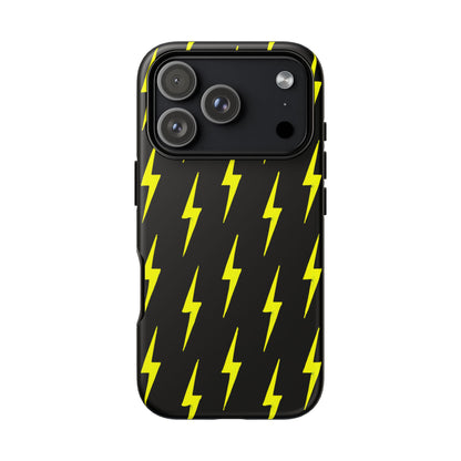 Yellow Lightning Bolt Tough Phone Case | Bold Electric Pattern Case for Iphone, Samsung Galaxy and Pixel