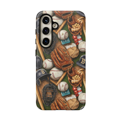 Baseball Gear Collage Phone Case – Vintage Baseball Equipment Sports Tough Case