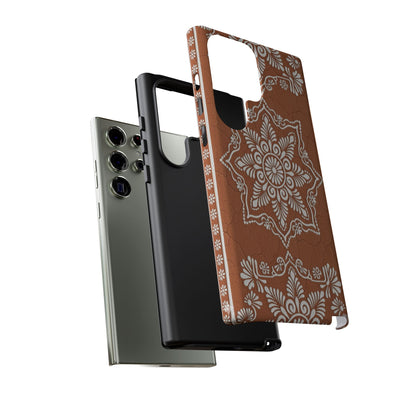 Talavera Terracotta Phone Case | Mexican Floral Pattern iPhone & Samsung Tough Case | Boho Clay Aesthetic Cover