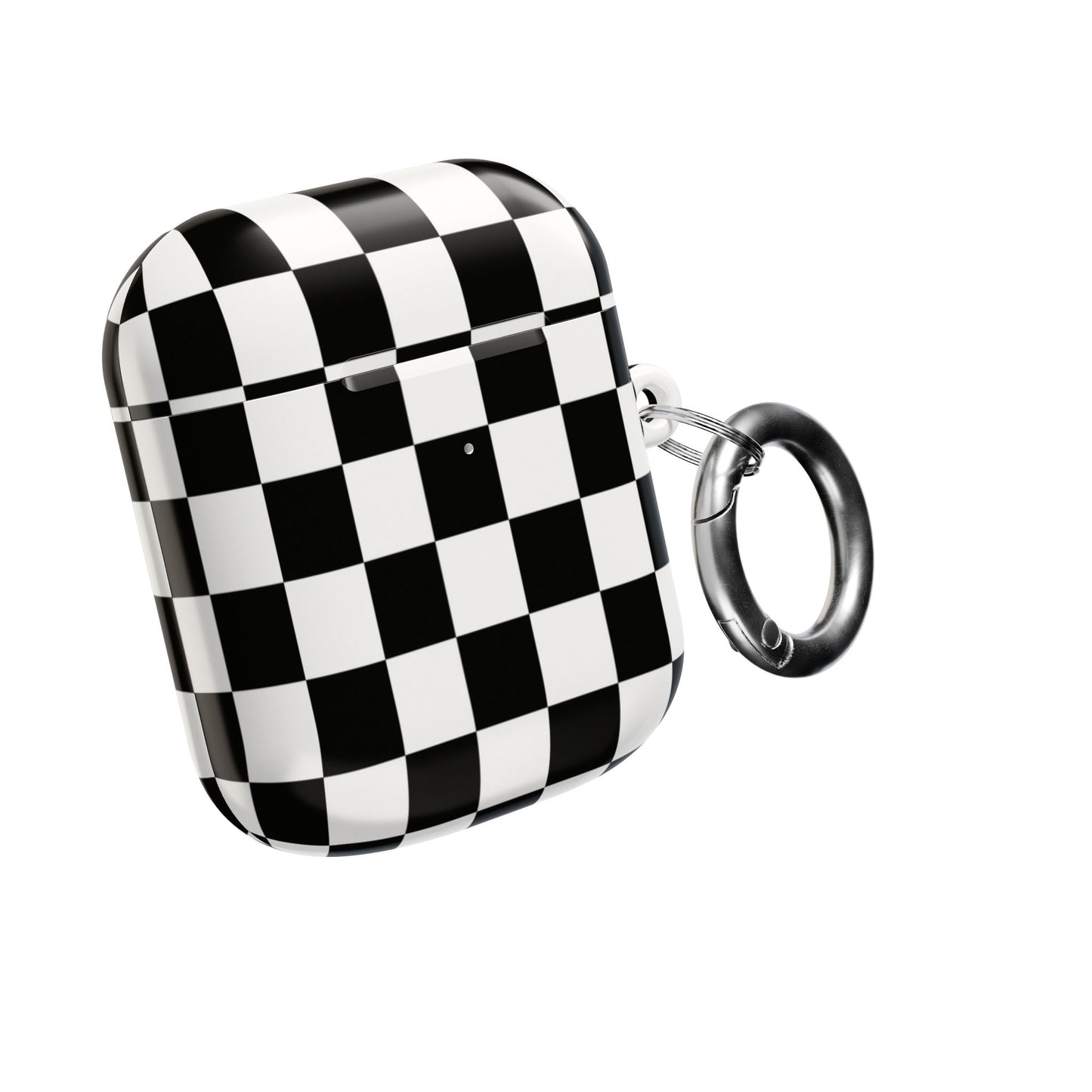 Checkerboard AirPod Case – Black & White Retro Pattern