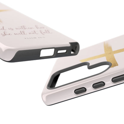 Psalm 46:5 God Is Within Her Christian Cross Phone Case Faith Gift