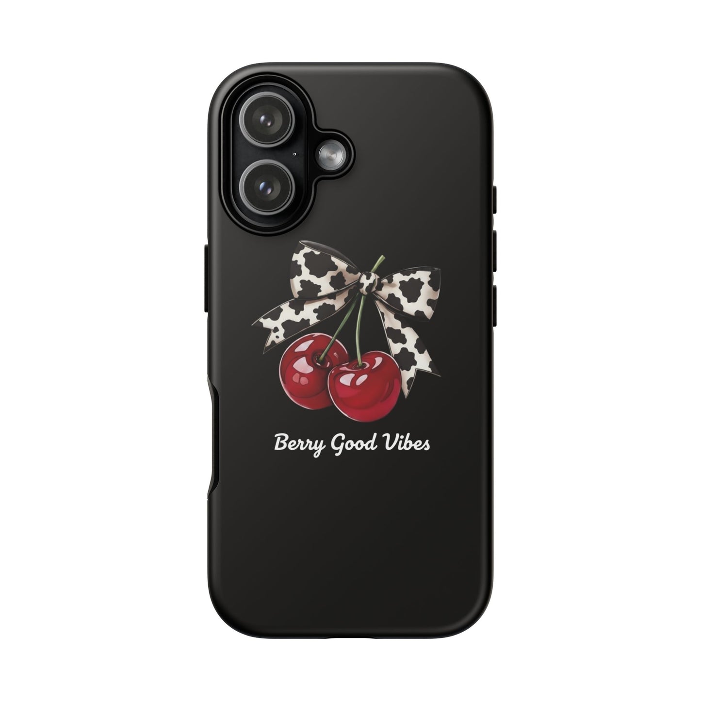 Cherry Cow Print Phone Case | Coquette Bow Aesthetic iPhone & Samsung Tough Case