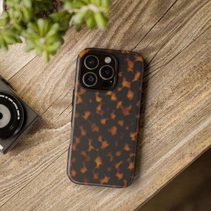 Tortoiseshell Pattern Tough Phone Case | Classic Leopard-Style Protective Cover