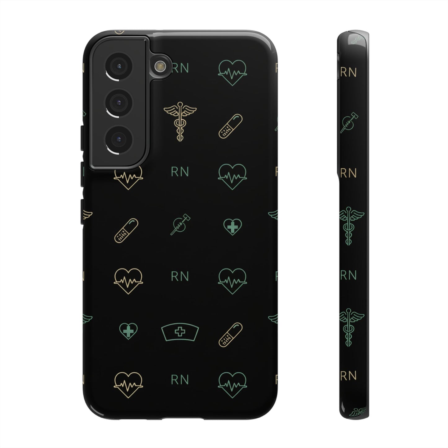 RN Nurse Phone Case – Minimal Medical Icon Pattern Healthcare Worker Tough Case
