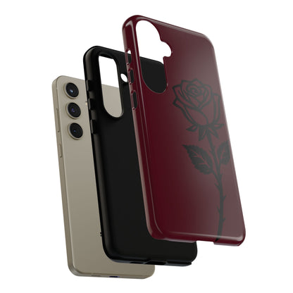 Black Rose Burgundy iPhone Case | Dark Aesthetic Shockproof Protective Cover