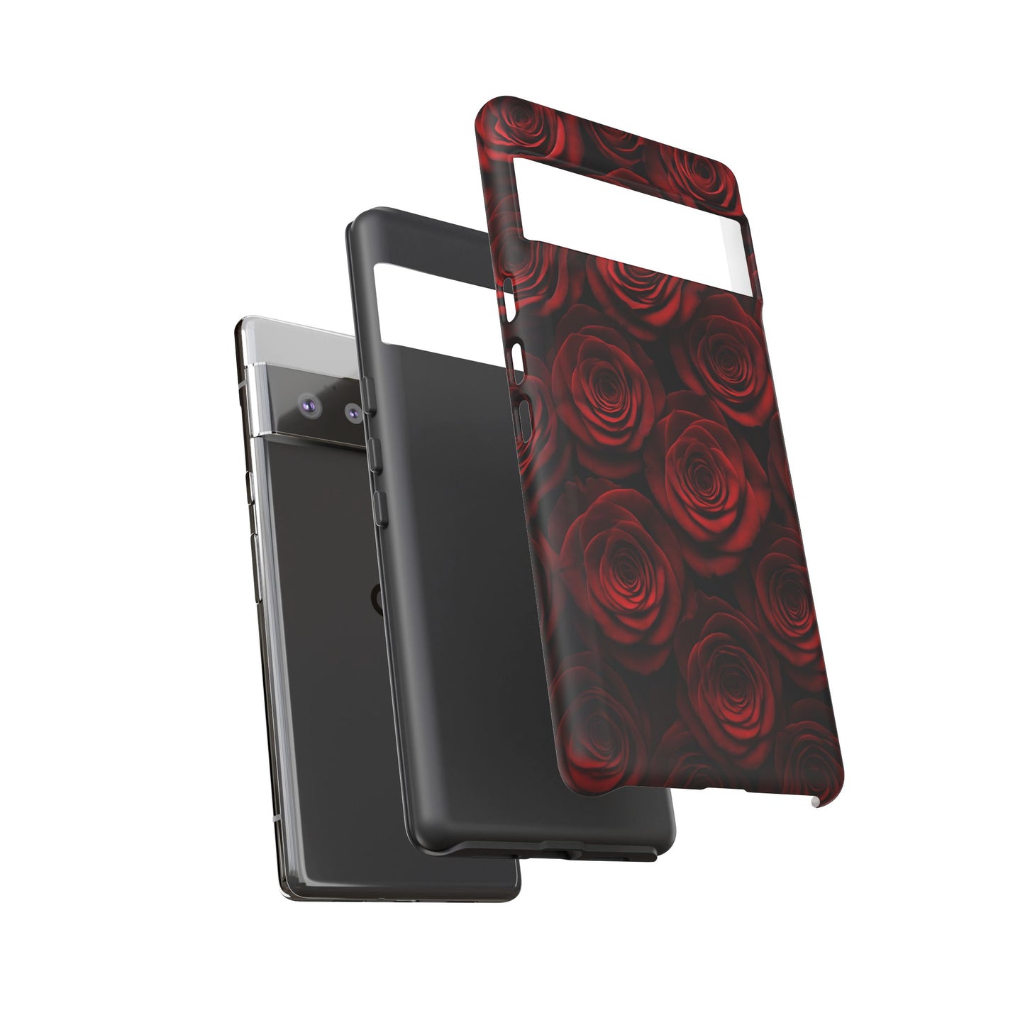 Dark Red Rose Phone Case – Gothic Floral Tough Case (iPhone, Samsung, Pixel)