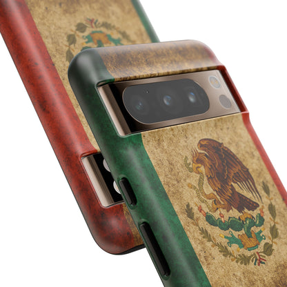 Vintage Mexico Flag Phone Case – Mexican Pride Grunge Flag Aesthetic Tough Case