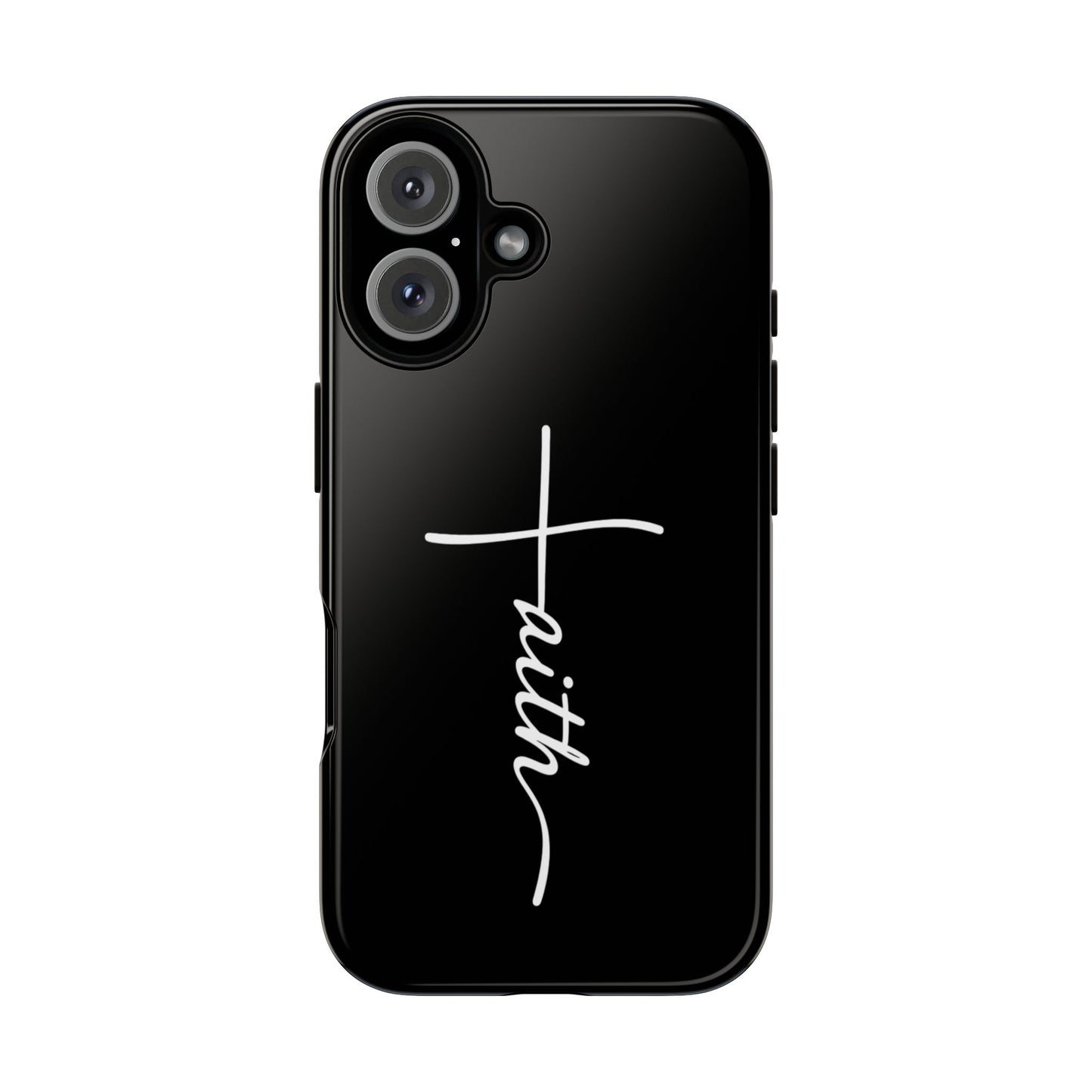 Faith Cross Phone Case, Christian Aesthetic Minimalist Black Matte Case, Religious Gift iPhone Samsung Cover