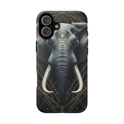 Elephant Mandala Phone Case – Black and Gold Spiritual Elephant Tough Protective Case