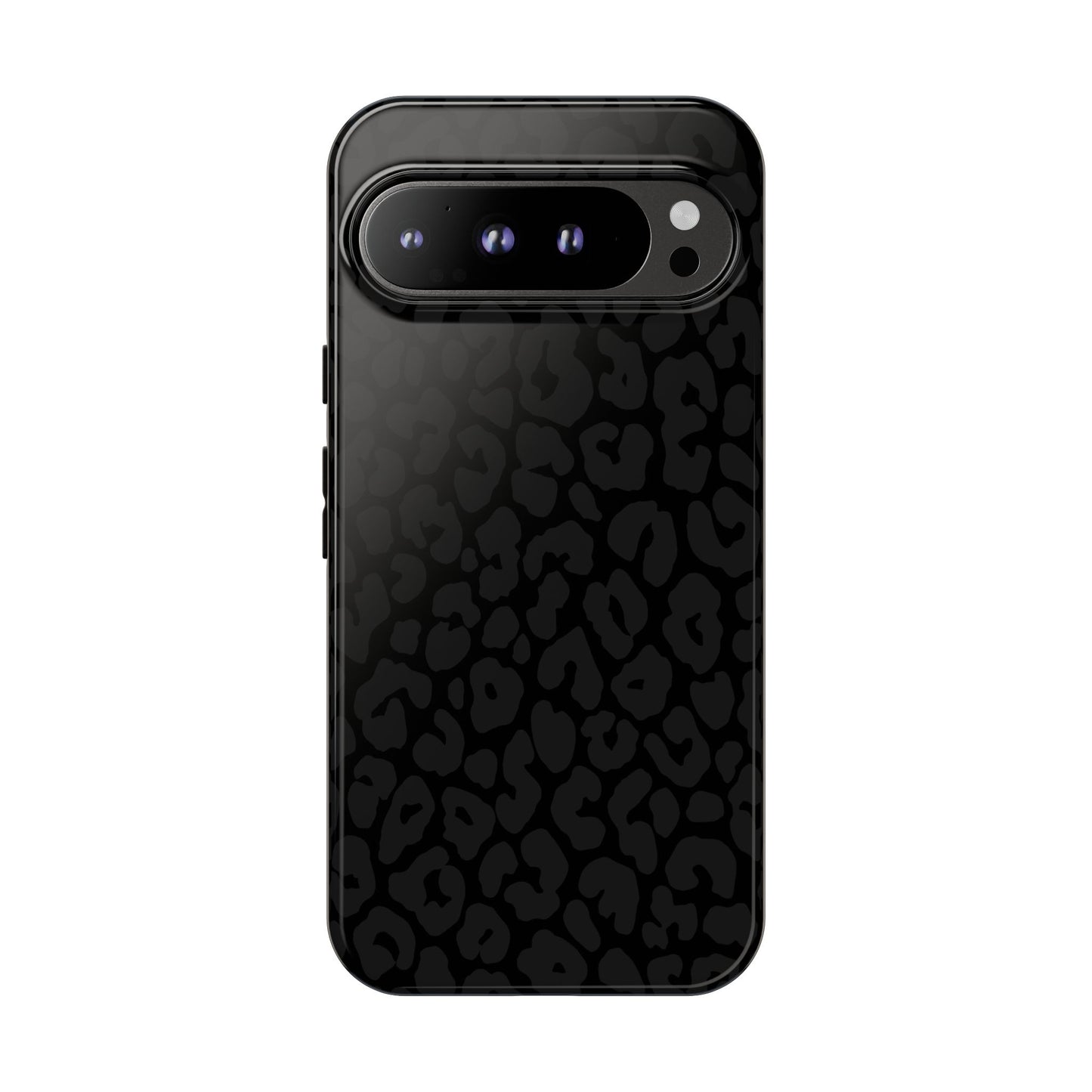 Black Leopard Phone Case | Black on Black Leopard Print Tough iPhone & Samsung Case | Matte or Glossy Protective Cover