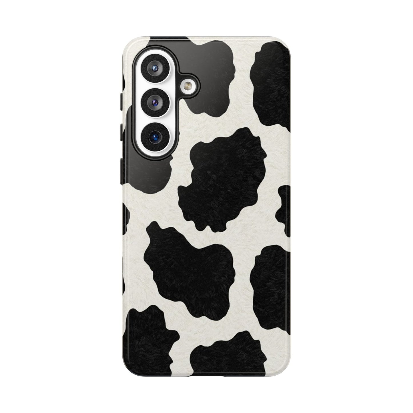 Black & White Cow Print Phone Case | Western Aesthetic iPhone & Samsung Tough Case