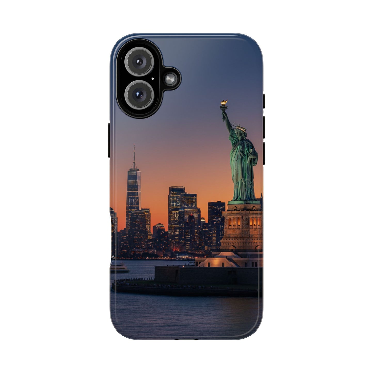 Statue of Liberty Sunset Phone Case – New York City Skyline Travel Aesthetic Tough Case