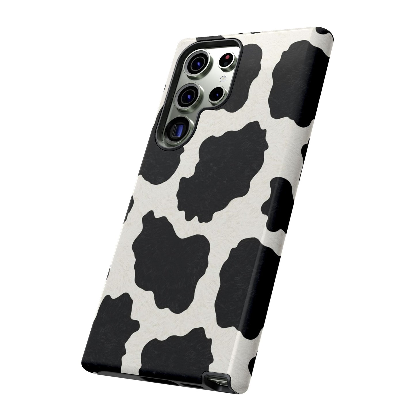 Black & White Cow Print Phone Case | Aesthetic Tough Protective Case