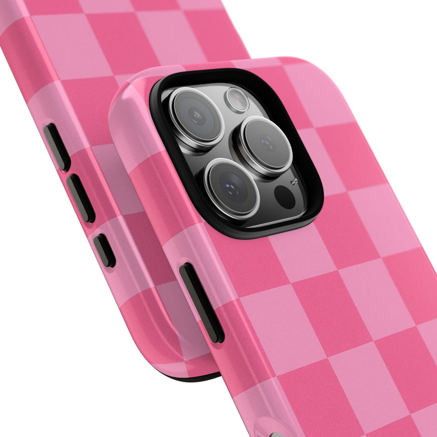 Pink Checkerboard Phone Case – Cute Aesthetic Tough Case for iPhone & Samsung