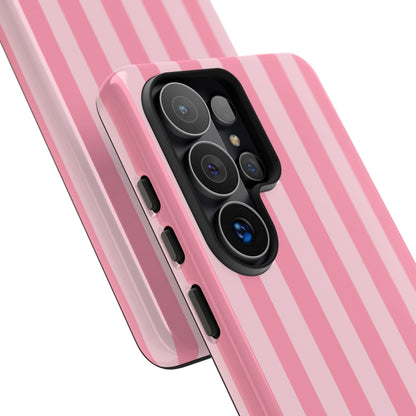 Pink Stripe Phone Case – Pastel Coquette Aesthetic Tough Protective Case