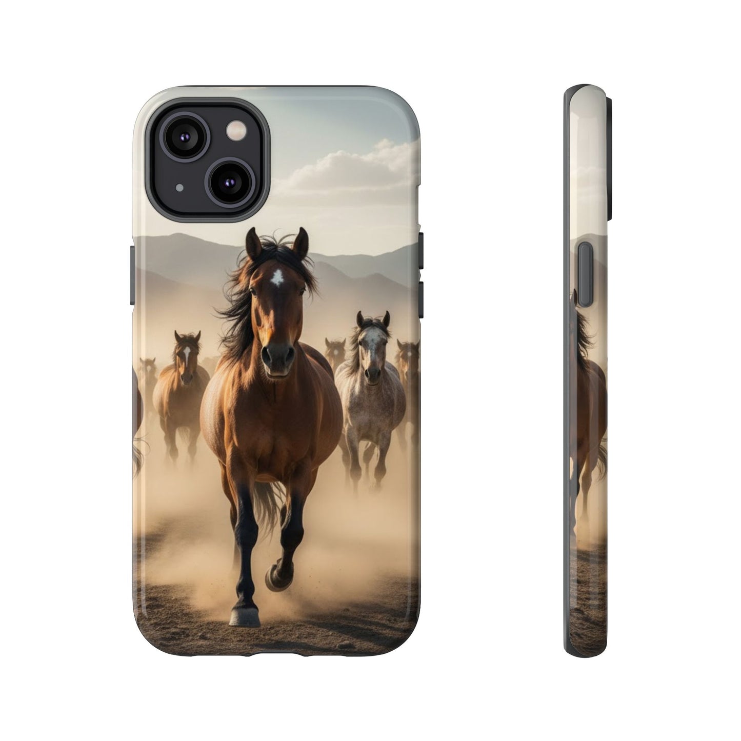Running Horses Phone Case | Wild Mustang Herd Tough Protective Cover
