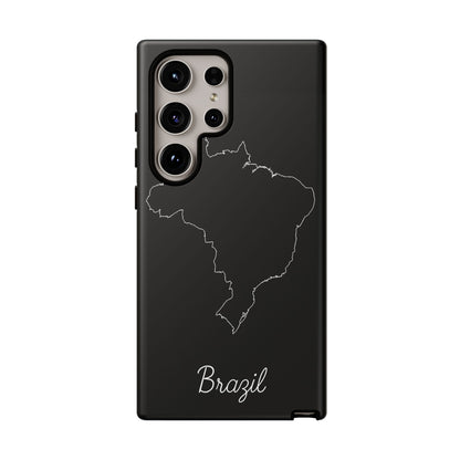 Brazil Outline Phone Case – Minimal Country Map Tough Case (iPhone, Samsung, Pixel)