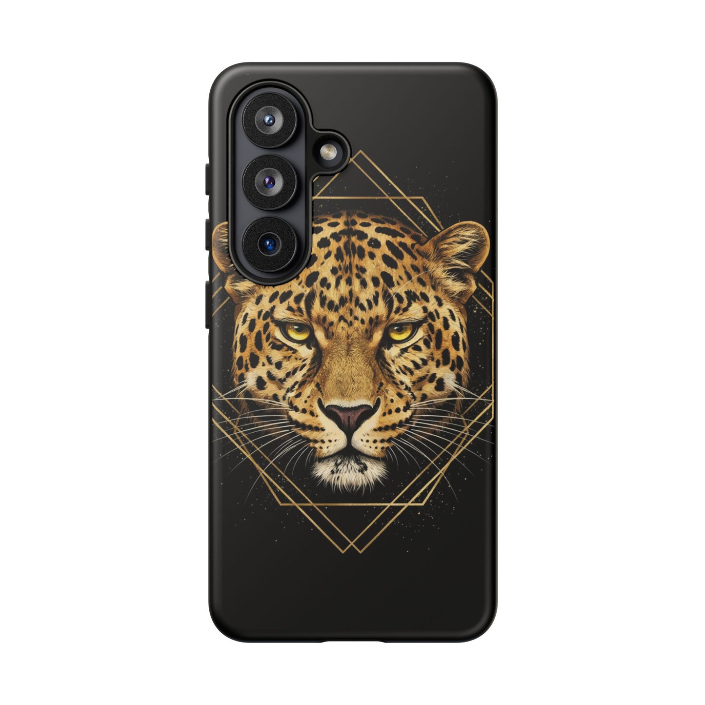 Leopard Phone Case – Black Gold Leopard Head Luxury Animal Tough Case