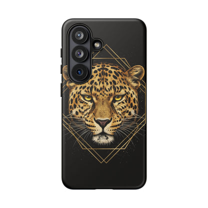 Leopard Phone Case – Black Gold Leopard Head Luxury Animal Tough Case