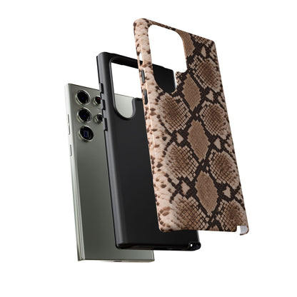 Snake Print Phone Case – Brown Python Pattern Slim Protective Cover for Iphone, Samsung Galaxy and Pixel