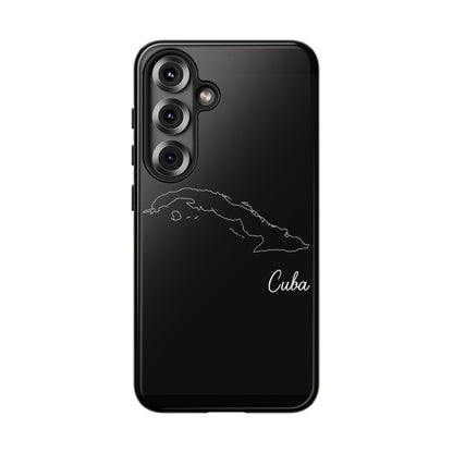 Cuba Outline Phone Case – Minimal Country Map Tough Case (iPhone, Samsung, Pixel)