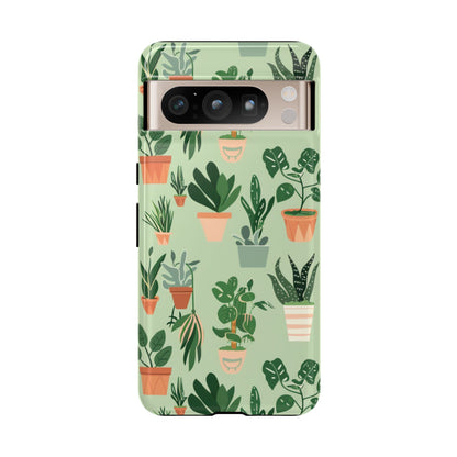 Plant Lover Phone Case | Cute Potted Plants Pattern | Botanical Aesthetic Tough Case