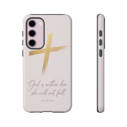 Psalm 46:5 God Is Within Her Christian Cross Phone Case Faith Gift