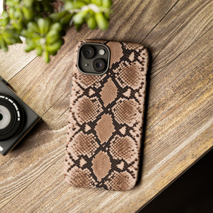 Snake Print Phone Case – Brown Python Pattern Slim Protective Cover for Iphone, Samsung Galaxy and Pixel